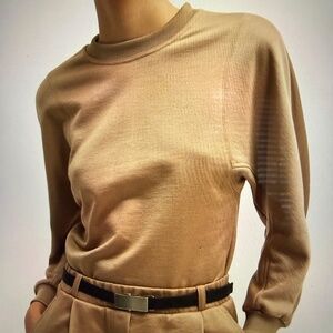 TIBI Silk Terry Sculpted Sleeve Slim Sweatshirt, Size XS, New with Tags